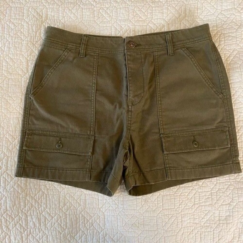 REI Coop Green Canvas Cargo Shorts size 12 Hiking Outdoors Trailsmith